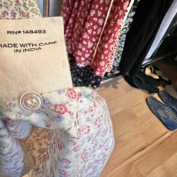 DOEN Darby Midi Dress Buttondown Floral Printed Eyelet Embroidered S New 269969 - Picture 12 of 12